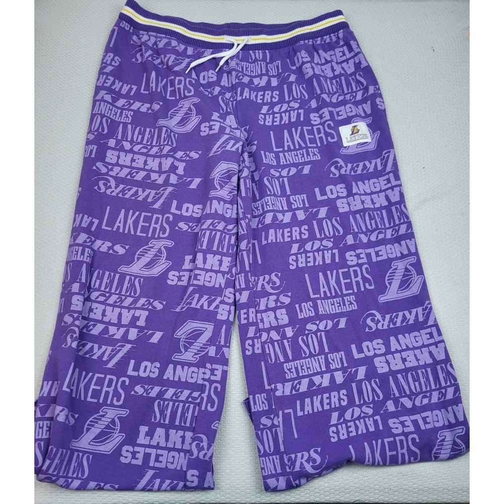 Los Angeles Lakers Pajama Pants Mens XXL Purple AOP Laker Wide Bottom‎ Elastic